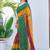 women's badhani print georgette saree -green