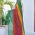 women's badhani print georgette saree -green