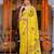 women's floral print georgette saree -yellow