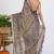 women's floral print georgette saree -brown