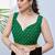 women's badhani print georgette saree -green