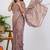 women's floral print georgette saree -pink