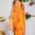 women's floral print georgette saree -yellow