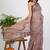 women's floral print georgette saree -pink