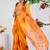 women's floral print georgette saree -yellow