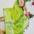 women's floral print georgette saree -yellow