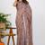 women's floral print georgette saree -pink