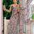 women's floral print chiffon saree -grey