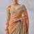 Orange chinon silk blendsaree with mirror work