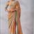 Orange chinon silk blendsaree with mirror work