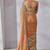 Orange chinon silk blendsaree with mirror work