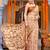 women's floral print chiffon saree -beige