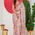 women's floral print chiffon saree -pink