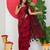 women's floral print georgette saree -red