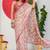 women's floral print chiffon saree -pink