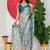 women's floral print chiffon saree -blue