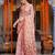 women's floral print chiffon saree -orange