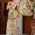women's floral print chiffon saree -green