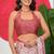 women's floral print chiffon saree -pink