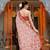 women's floral print chiffon saree -orange