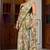 women's floral print chiffon saree -green