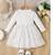 White floral embroidered net cotton kids party wear dress