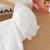 White & pink floral printed cotton lace puff sleeve kids party wear dress