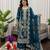 Georgette dark teal embroidered velvet suit