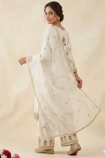 Chinon off white embellished palazzo set