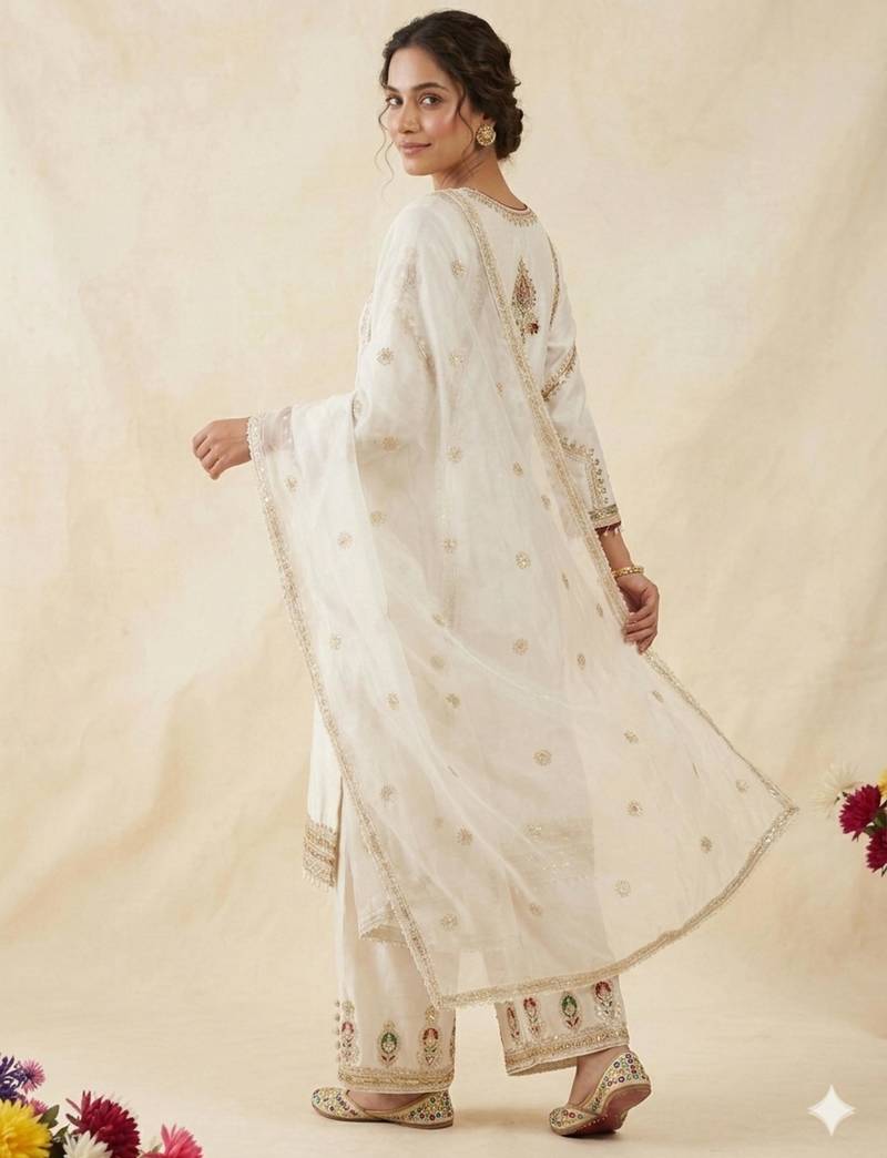 Chinon off white embellished palazzo set