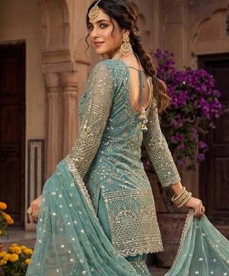 pastel green sharara set 2