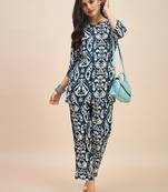 Printed top with trousers co ords