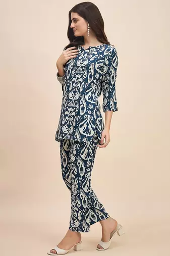 Printed top with trousers co ords