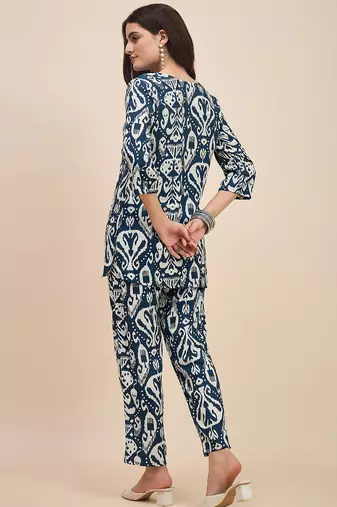 Printed top with trousers co ords