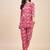 Printed  v neck top with trousers co ords set