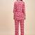 Printed  v neck top with trousers co ords set
