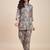 Grey & pink printed shirt collar co ords set