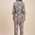 Grey & pink printed shirt collar co ords set