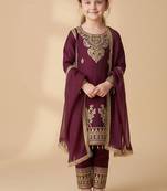 New trendy kids heavy embroidery with coding & sequence kurta set