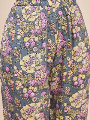 Grey & pink printed shirt collar co ords set 4