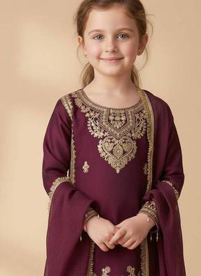  kids heavy embroidery with coding & sequence kurta set 2