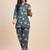 Floral printed cotton tunic & trousers set