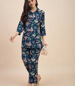 Printed shirt with trousers co ords