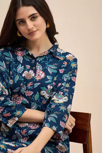 Printed shirt with trousers co ords
