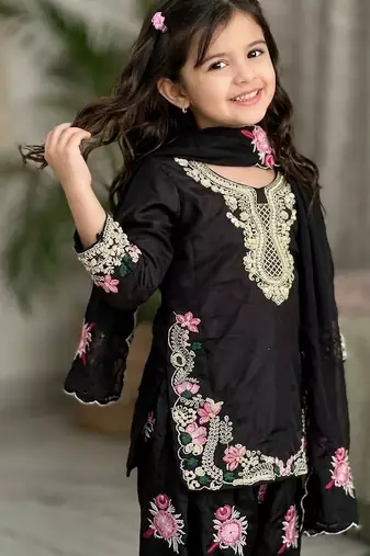  kids collection  kids wear heavy embroidery sequence work kurta set