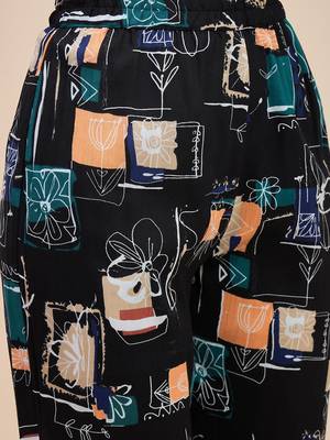 Printed v neck tunic with trousers 2