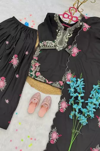  kids collection  kids wear heavy embroidery sequence work kurta set