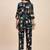 Printed v neck tunic with trousers