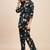 Printed v neck tunic with trousers