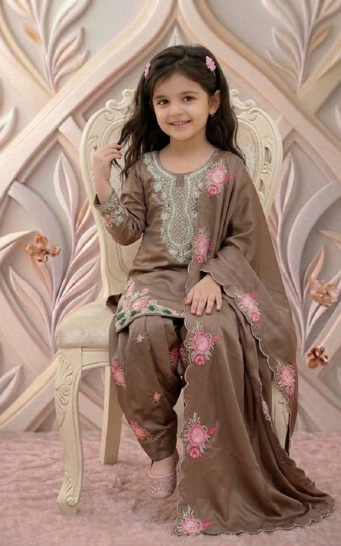 New kids collection trendy stylish kids wear heavy embroidery sequence work kurta set
